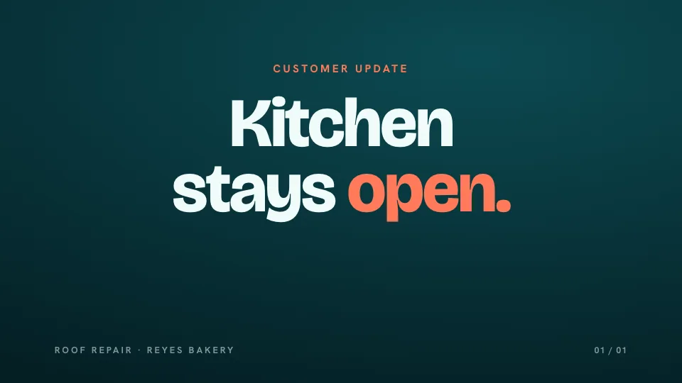 Kitchen stays open.