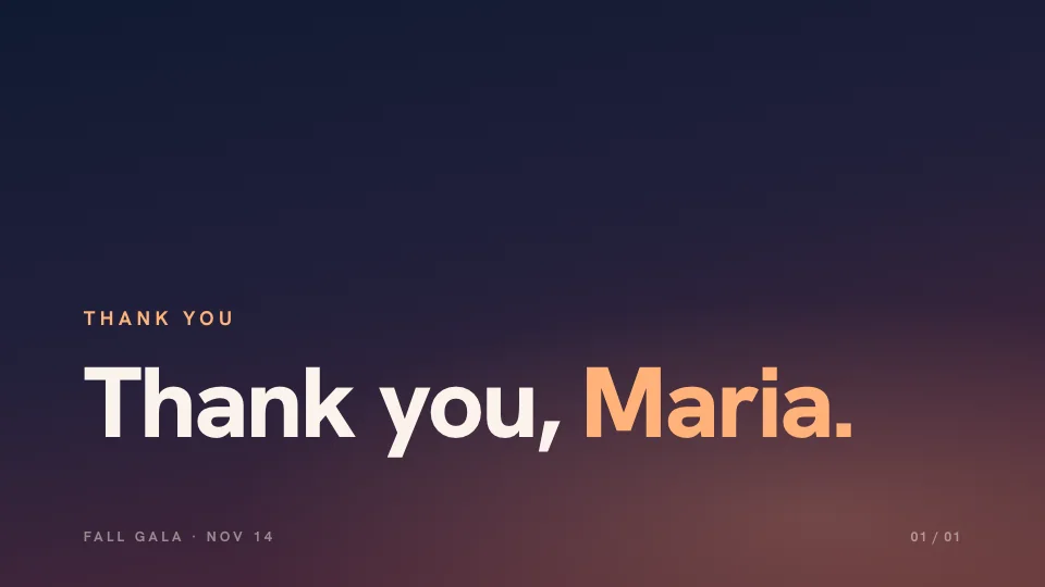 Thank you, Maria.