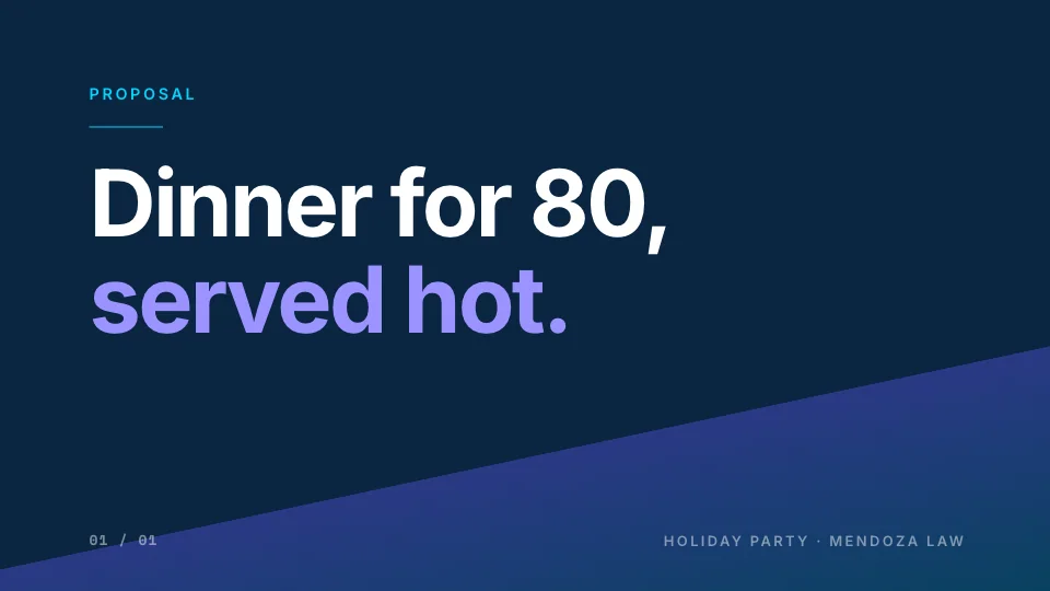 Holiday dinner · Mendoza Law