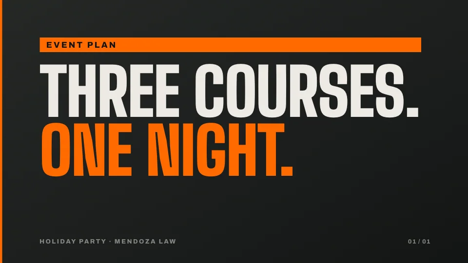 THREE COURSES. ONE NIGHT.