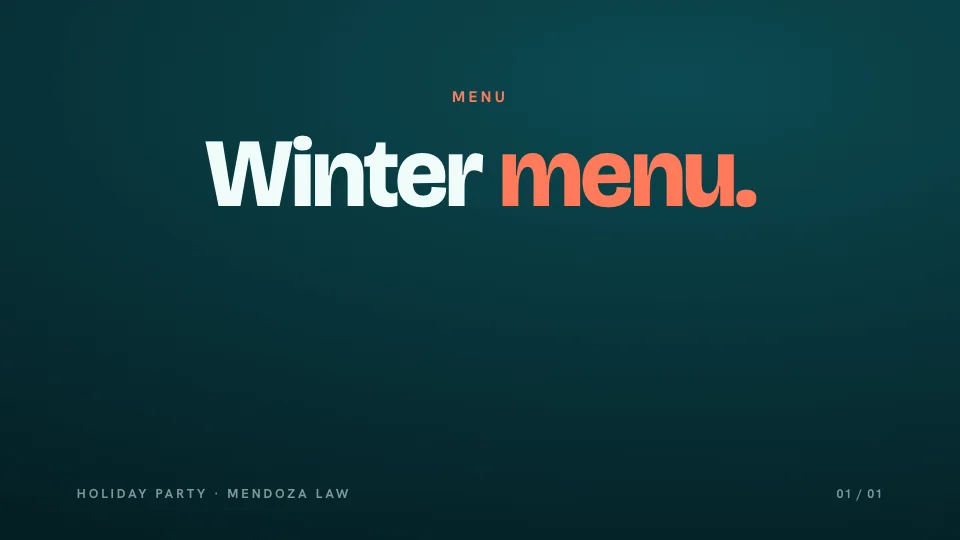 Winter menu.